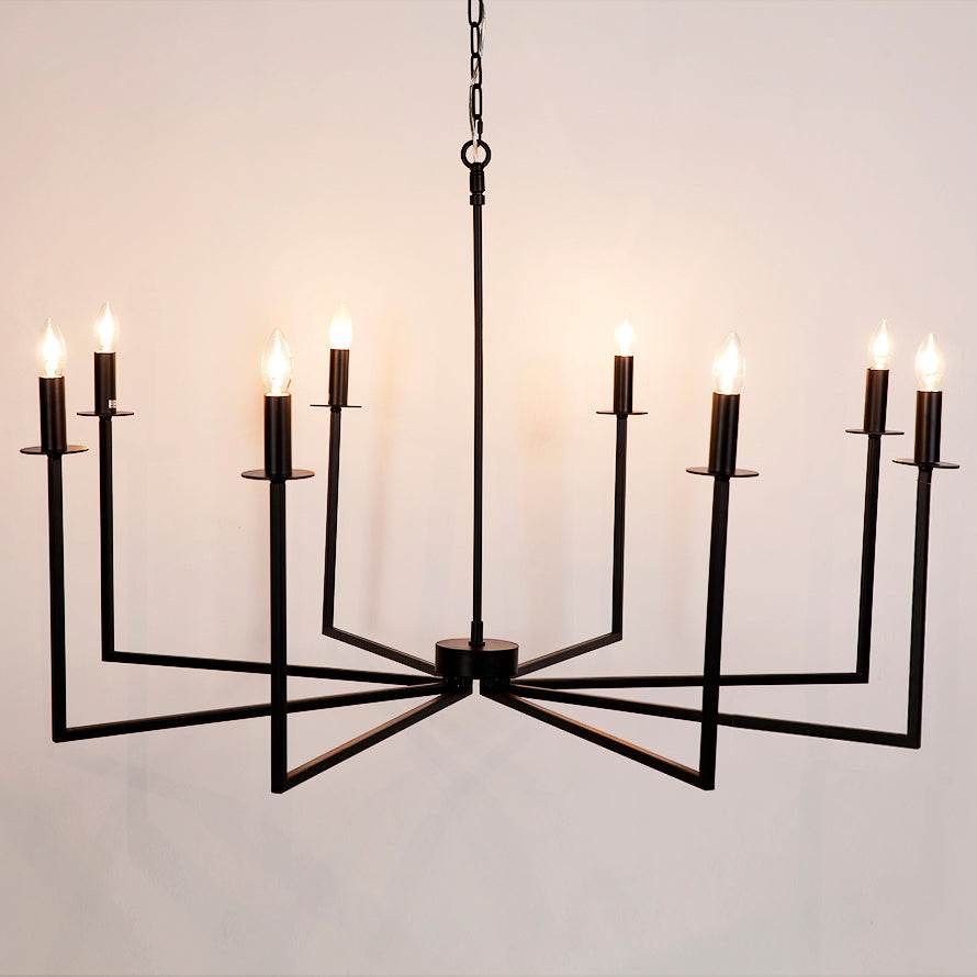 Colton | Minimalist Metal Chandelier Black - Mirra Interiors