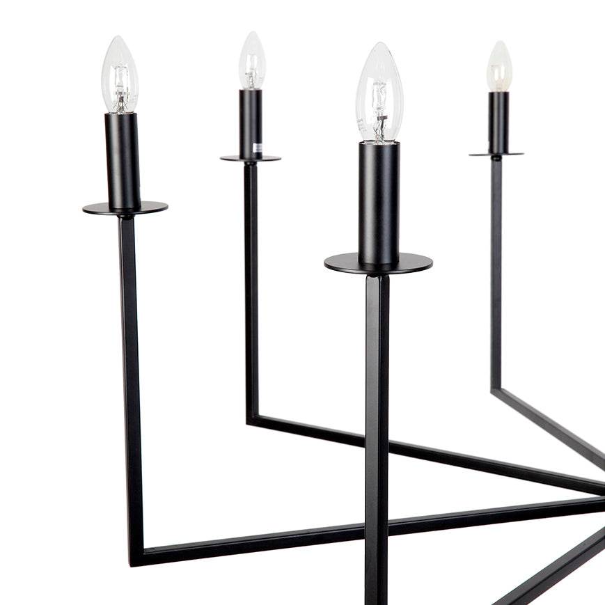 Colton | Minimalist Metal Chandelier Black - Mirra Interiors
