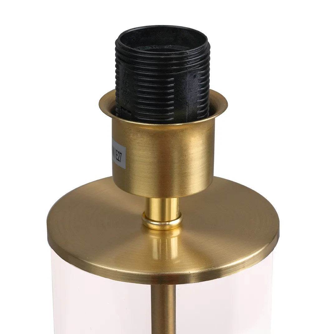 Easton | Glass Table Lamp Brass (Black Shade) - Mirra Interiors