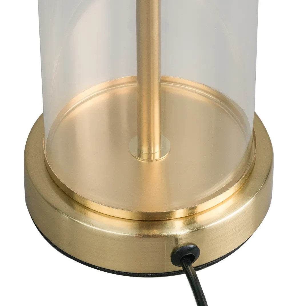 Easton | Glass Table Lamp Brass (Black Shade) - Mirra Interiors