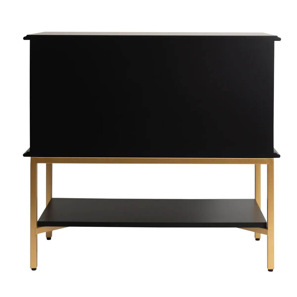 Addison | Ribbed Bedside Table Black (Large) - Mirra Interiors