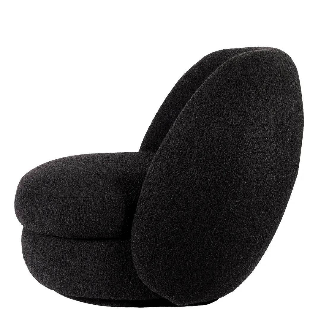 Audrey | Boucle Swivel Chair Black - Mirra Interiors