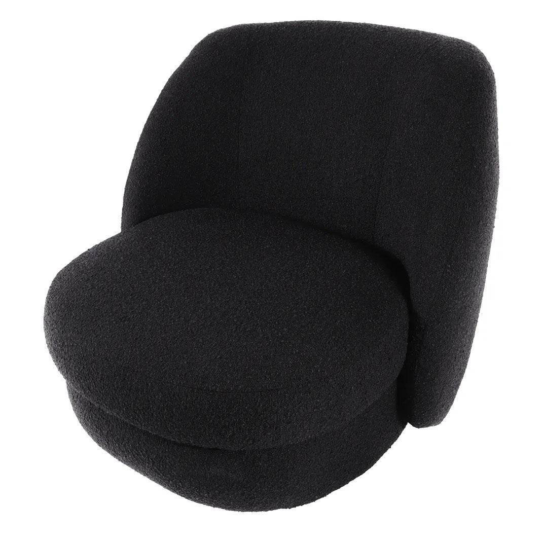 Audrey | Boucle Swivel Chair Black - Mirra Interiors