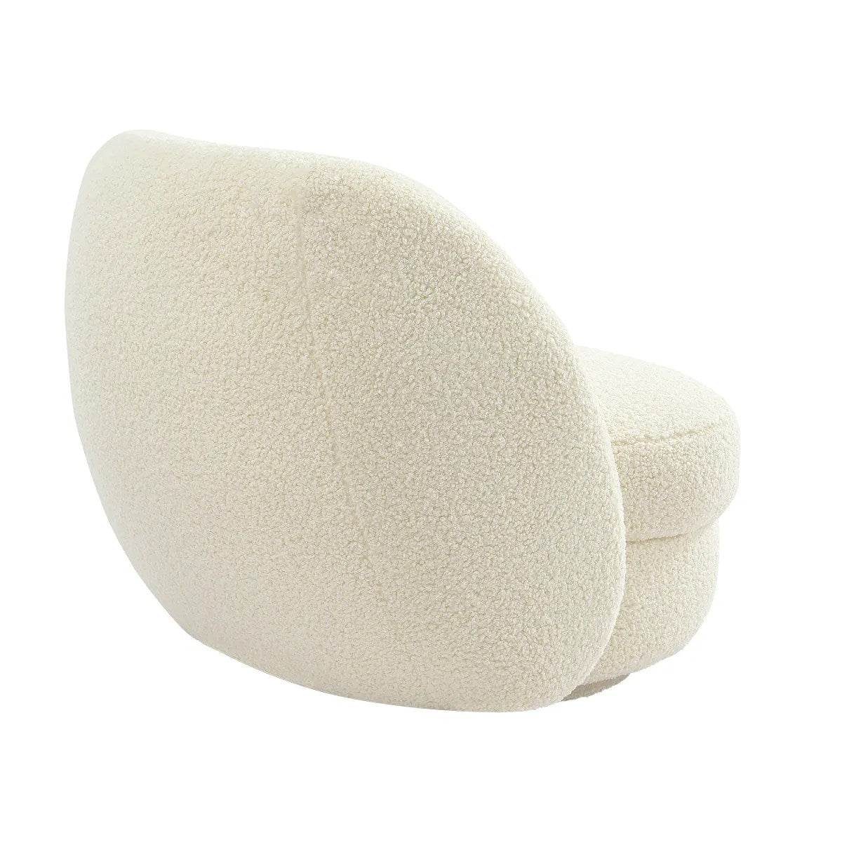 Audrey | Shearling Swivel Chair Off White - Mirra Interiors