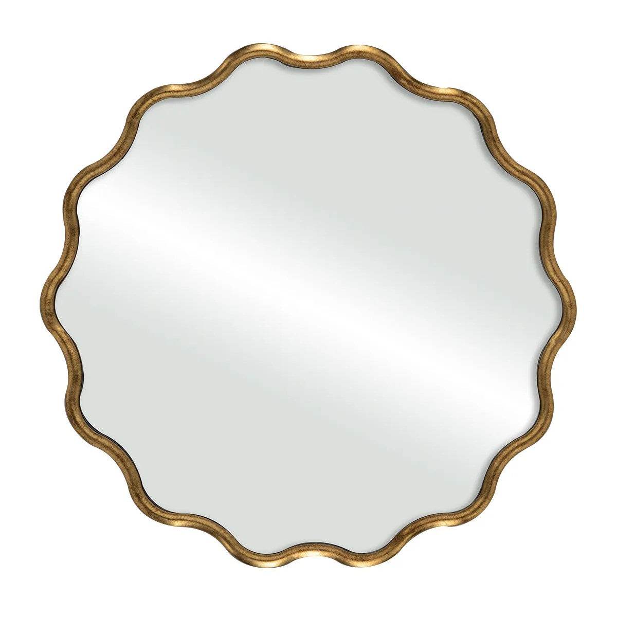 Estelle | Round Wall Mirror Antique Gold - Mirra Interiors