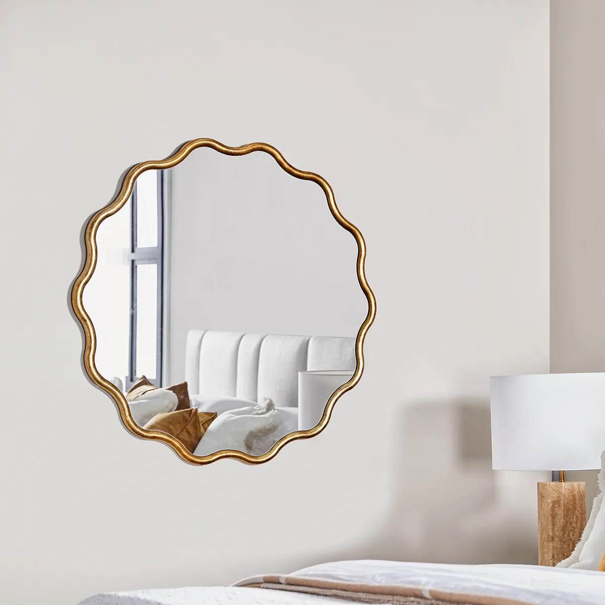 Estelle | Round Wall Mirror Antique Gold - Mirra Interiors