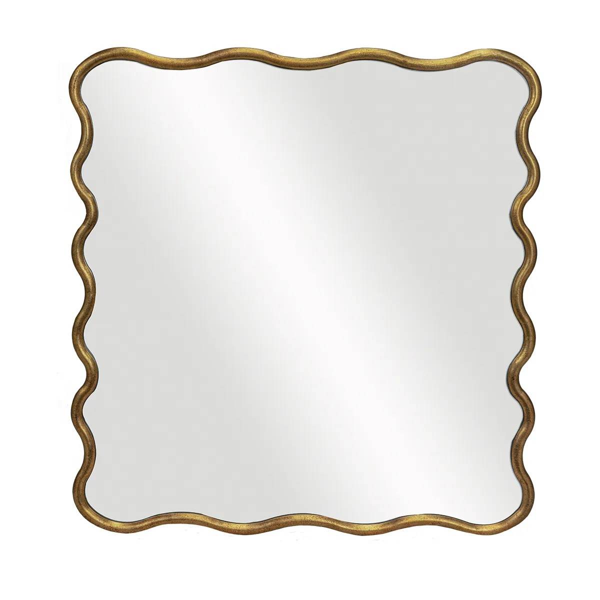 Estelle | Square Wall Mirror Antique Gold - Mirra Interiors