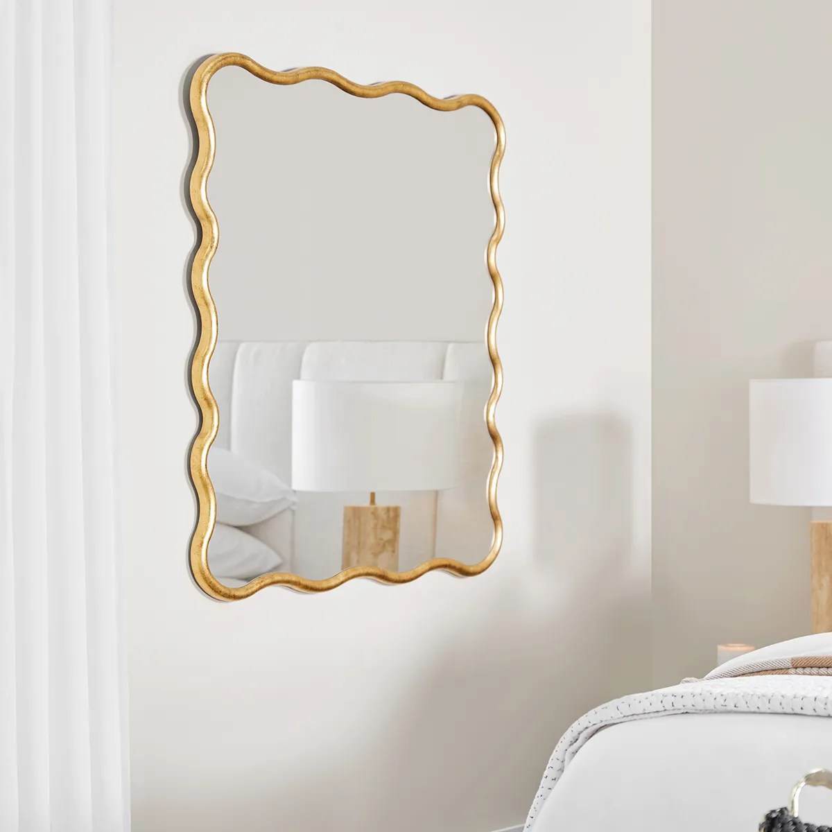 Estelle | Square Wall Mirror Antique Gold - Mirra Interiors