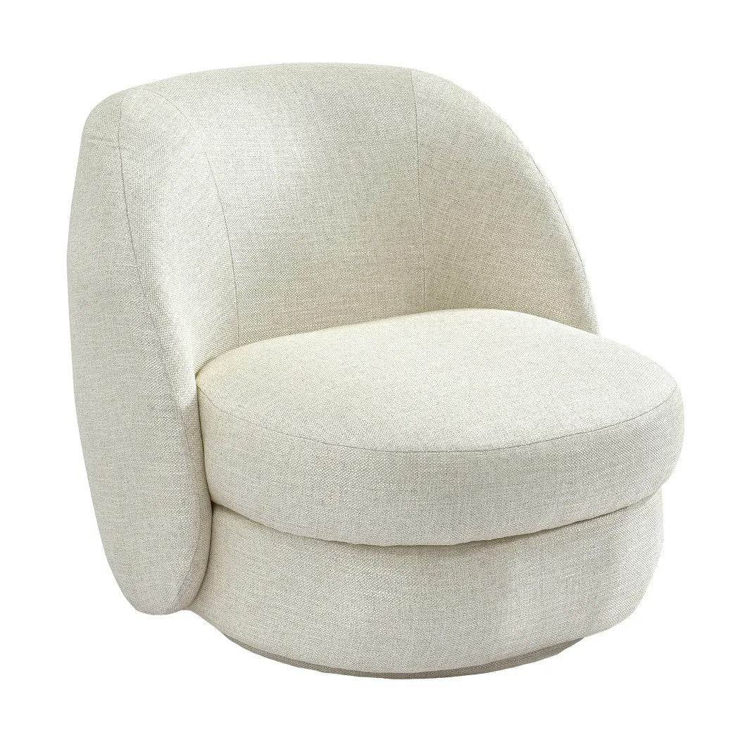 Audrey | Linen Swivel Chair Natural - Mirra Interiors