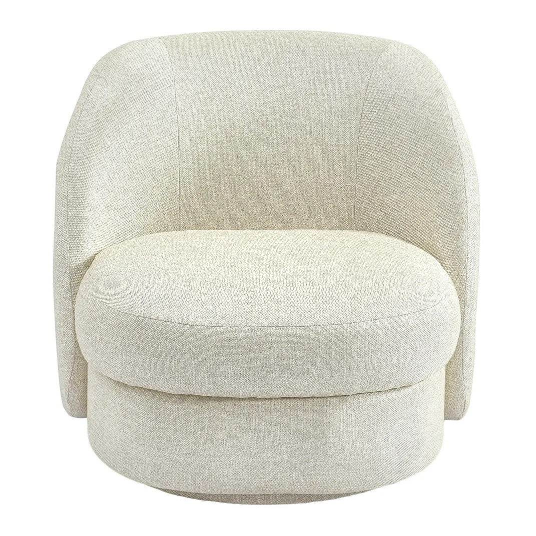 Audrey | Linen Swivel Chair Natural - Mirra Interiors