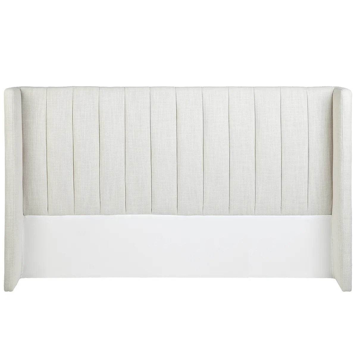York | Winged Bedhead Natural Linen (King) - Mirra Interiors