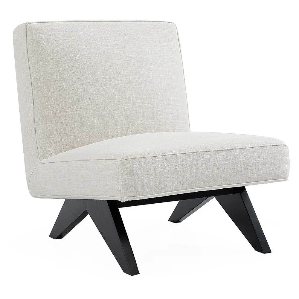 Marcus | Linen Slipper Chair Off White - Mirra Interiors