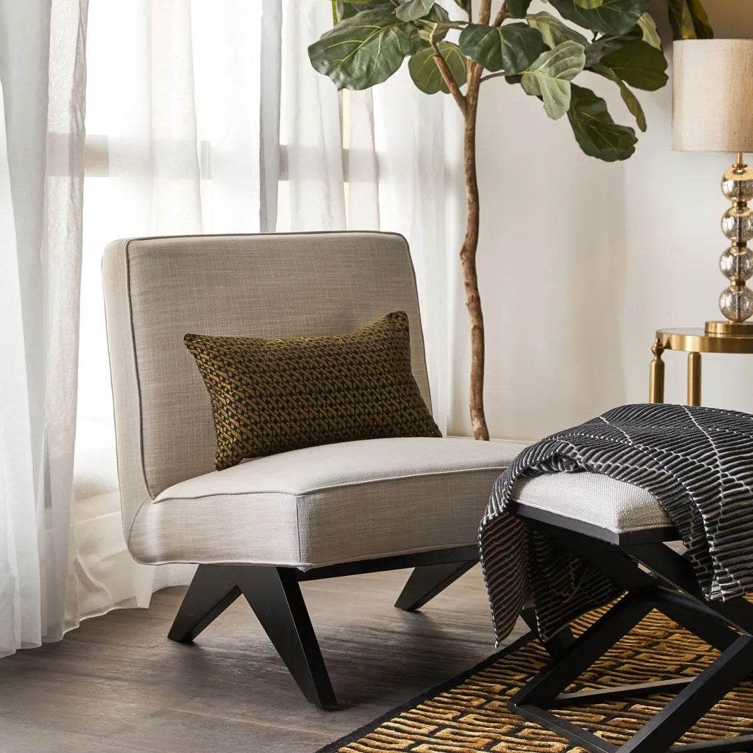 Marcus | Linen Slipper Chair Off White - Mirra Interiors