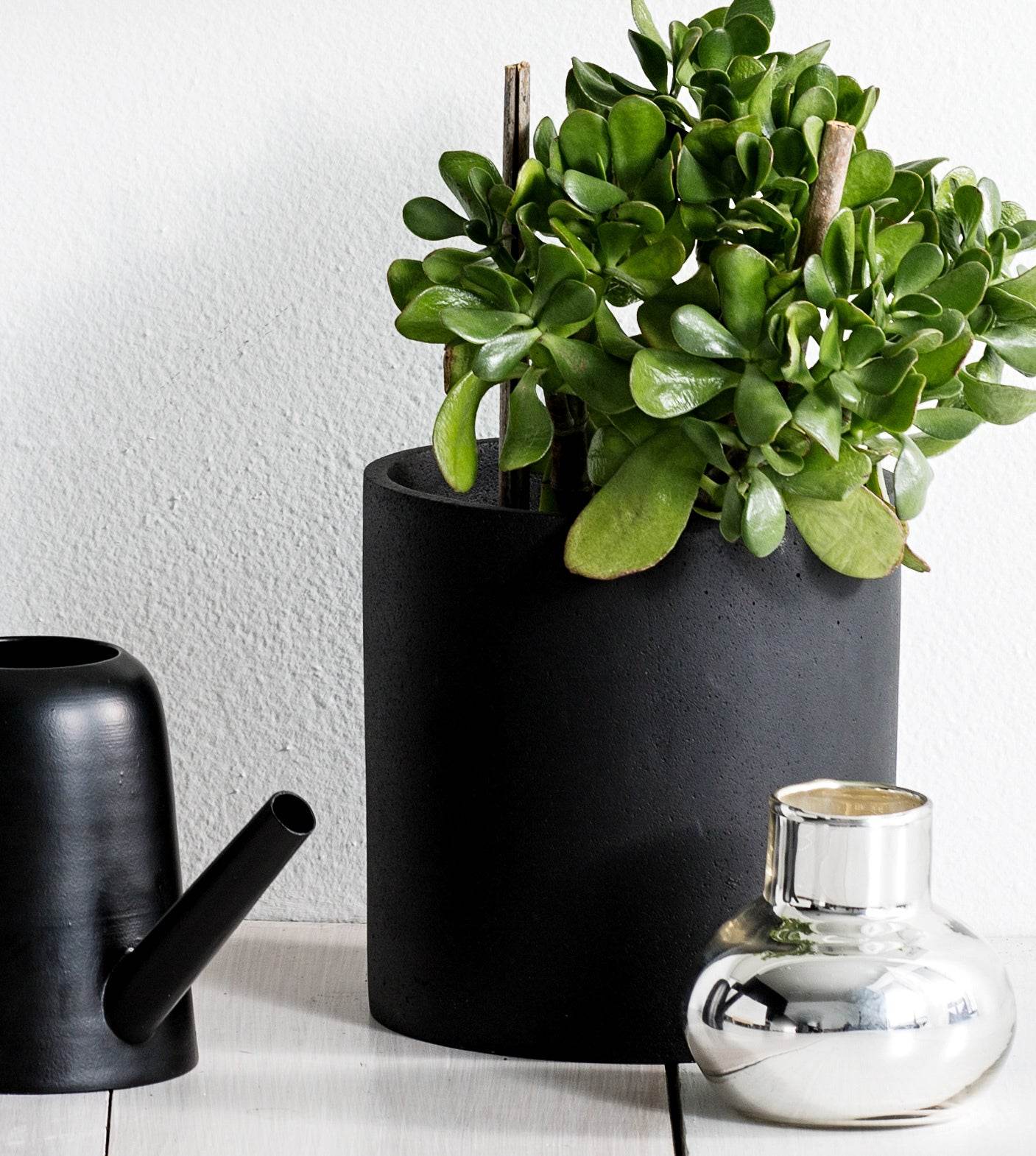 Lund | Concrete Pot Black (Large) - Mirra Interiors