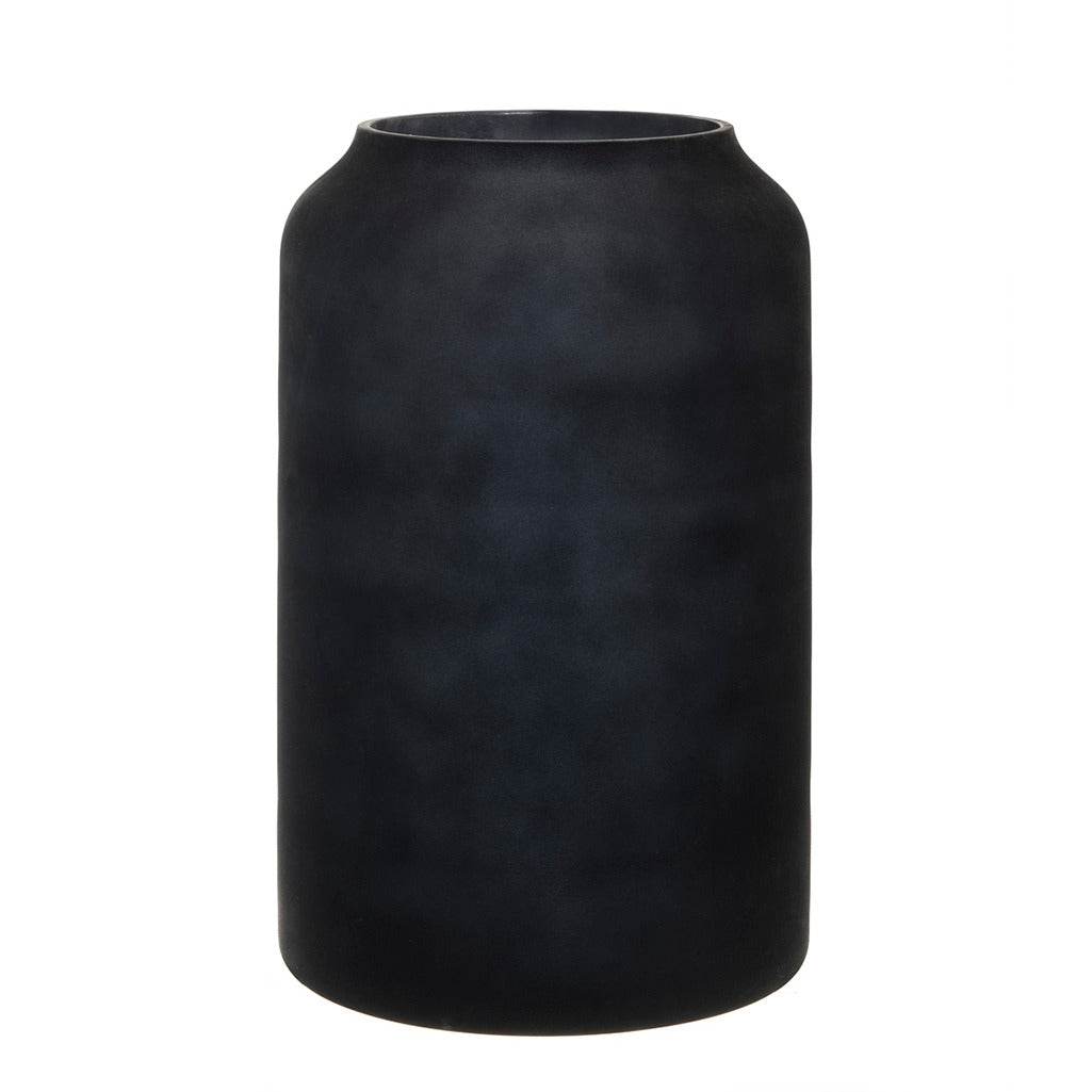 Zakkia Deco Glass Vase Frosted Black | Mirra Interiors