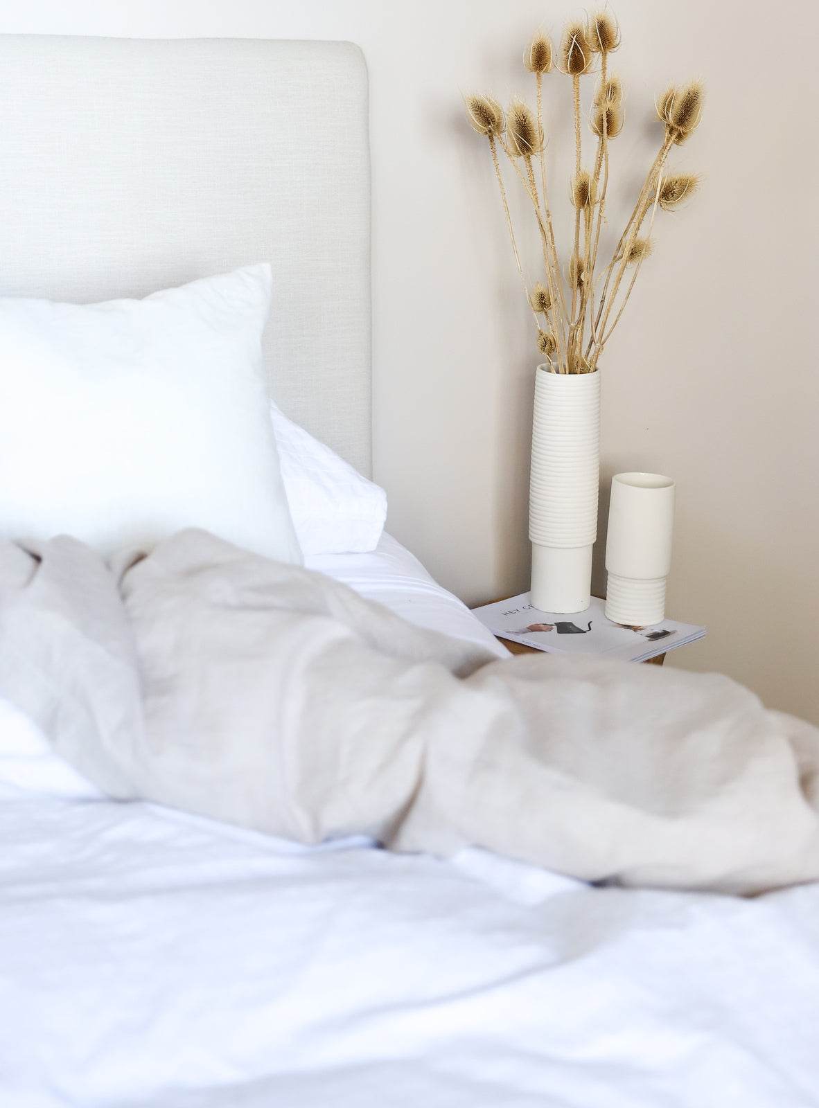 Carv | Ribbed Tall Vase White (Small) - Mirra Interiors