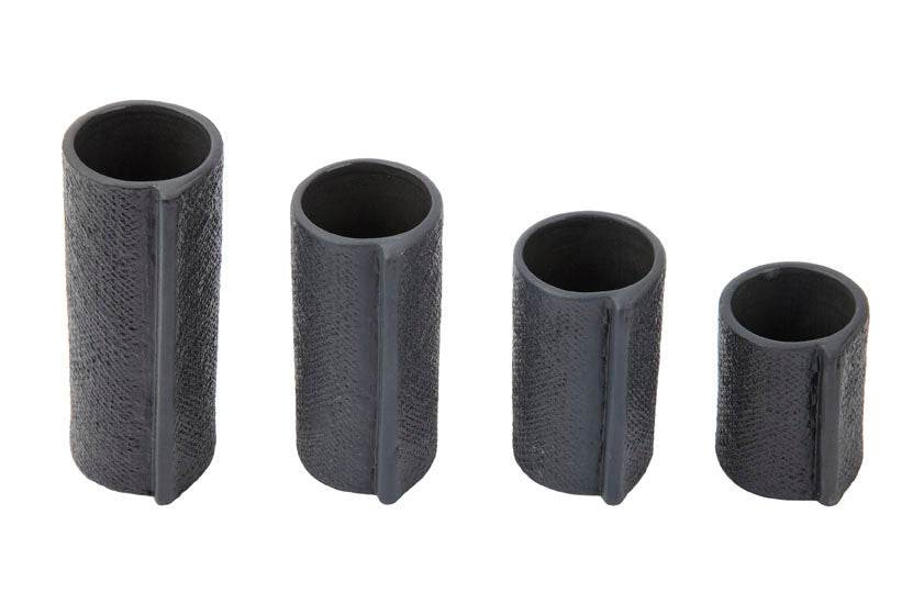Burlap | Ceramic Textured Vases Black (Set of 4) - Mirra Interiors