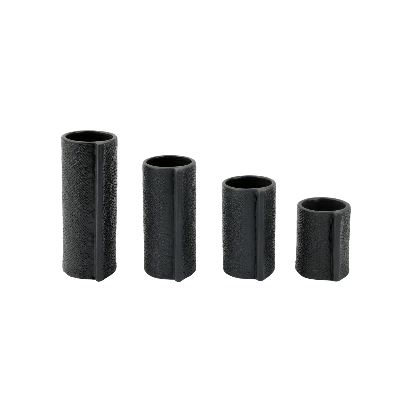 Burlap | Ceramic Textured Vases Black (Set of 4) - Mirra Interiors