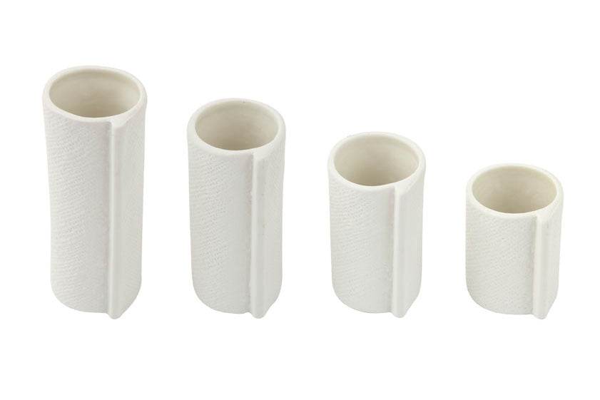 Burlap | Ceramic Textured Vases White (Set of 4) - Mirra Interiors