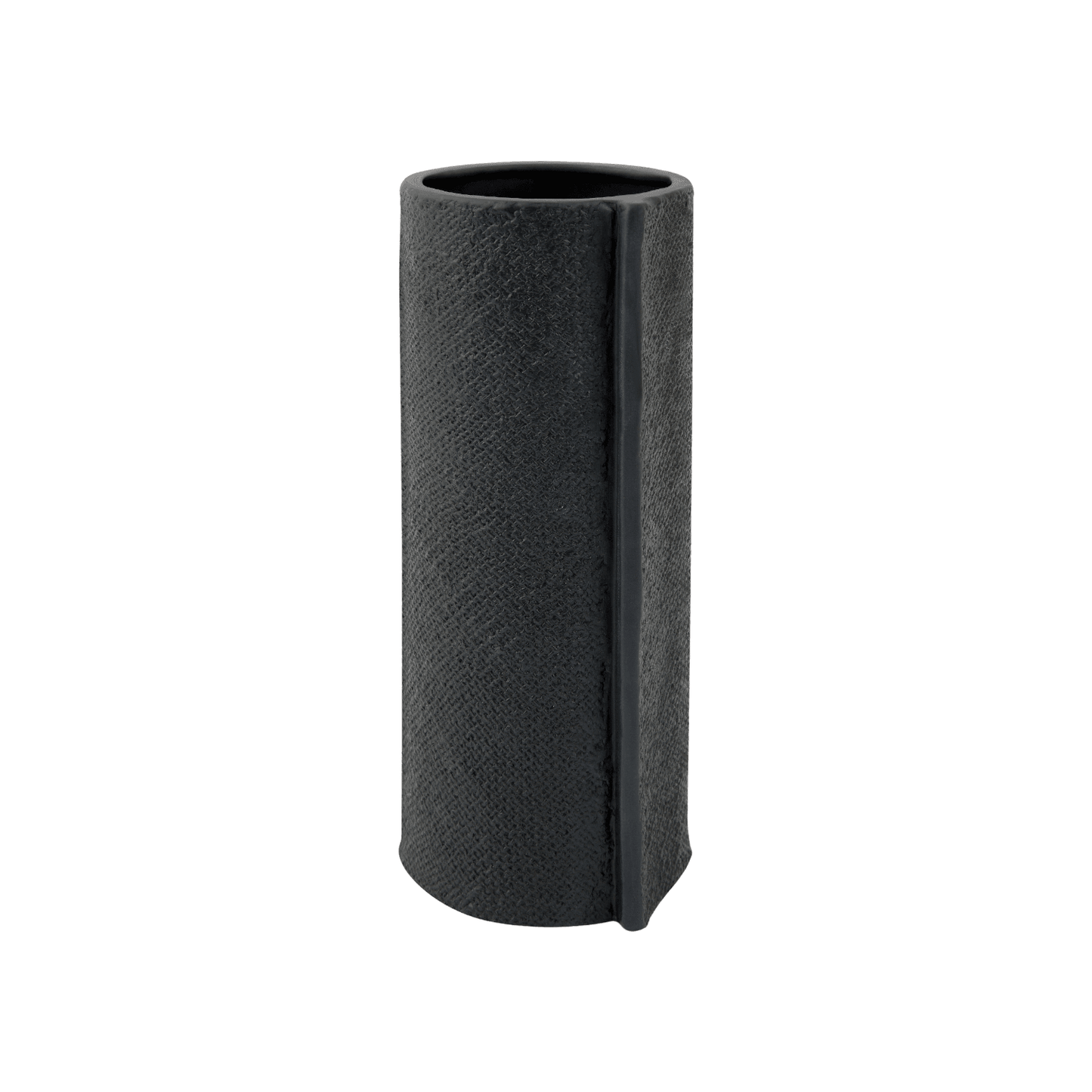 Burlap | Ceramic Textured Vase Black (Small) - Mirra Interiors