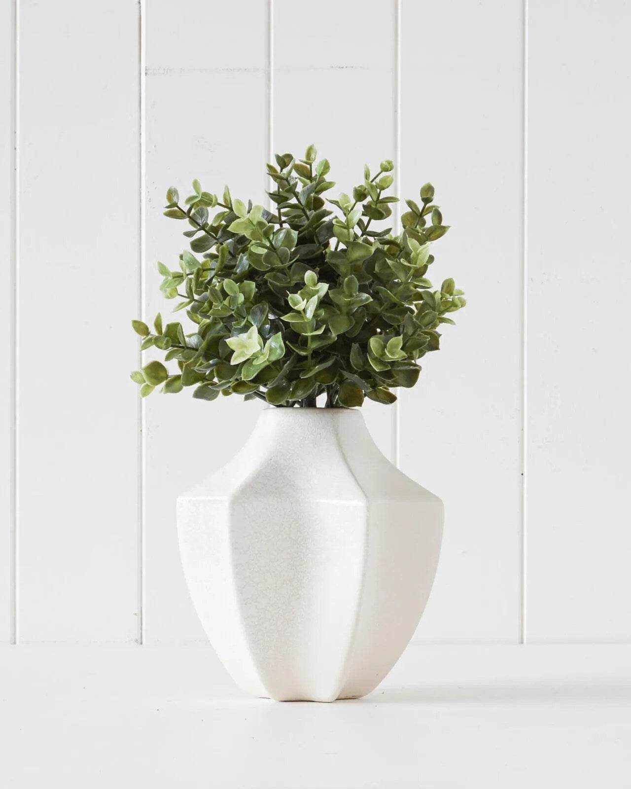 Kuori | Ceramic Crackle Vase White - Mirra Interiors