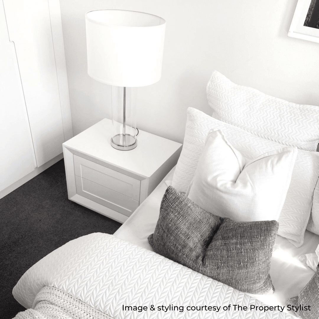 Baltimore | Oak 2 Drawer Bedside Table White - Mirra Interiors