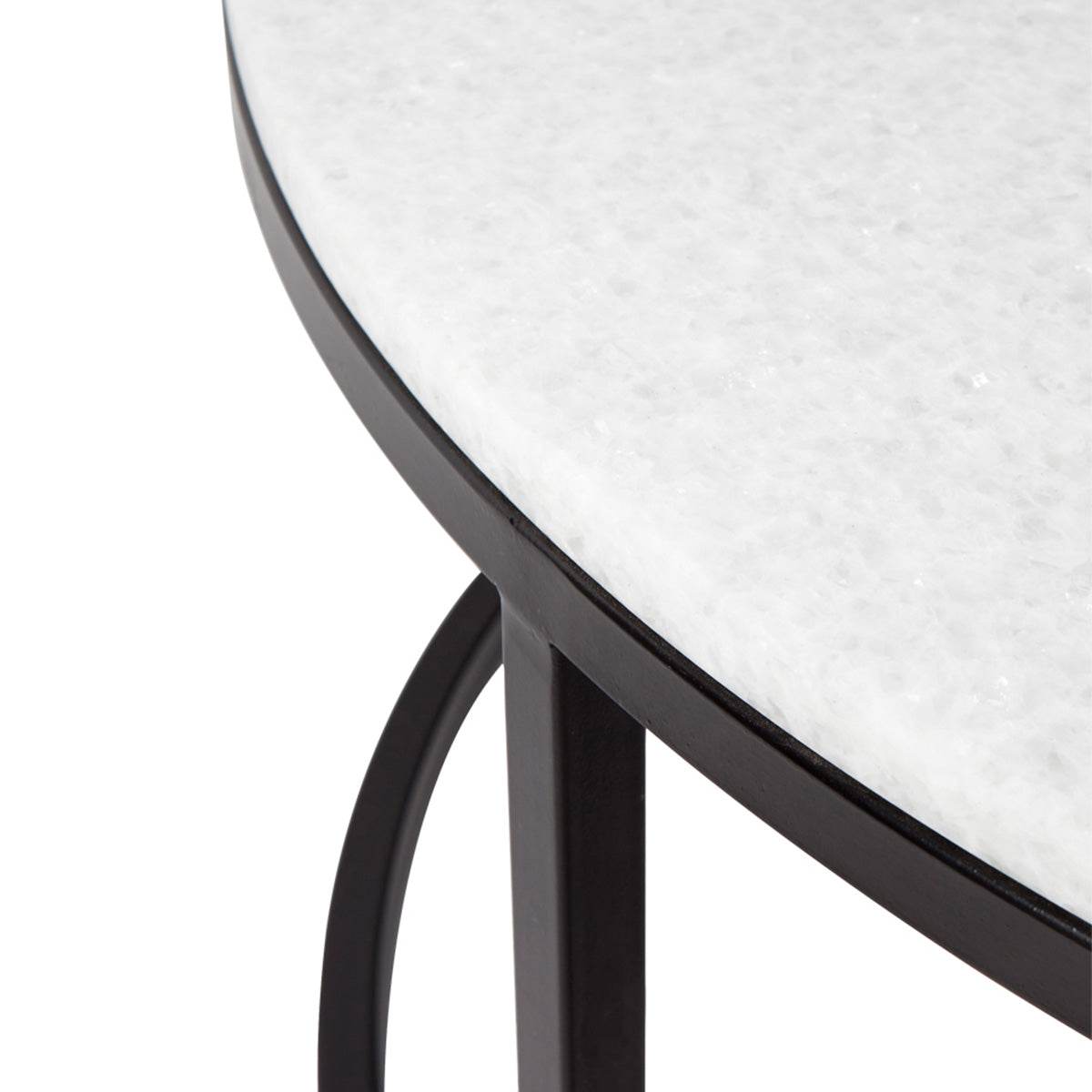Cecilia | Nesting Stone Coffee Table Set Black - Mirra Interiors