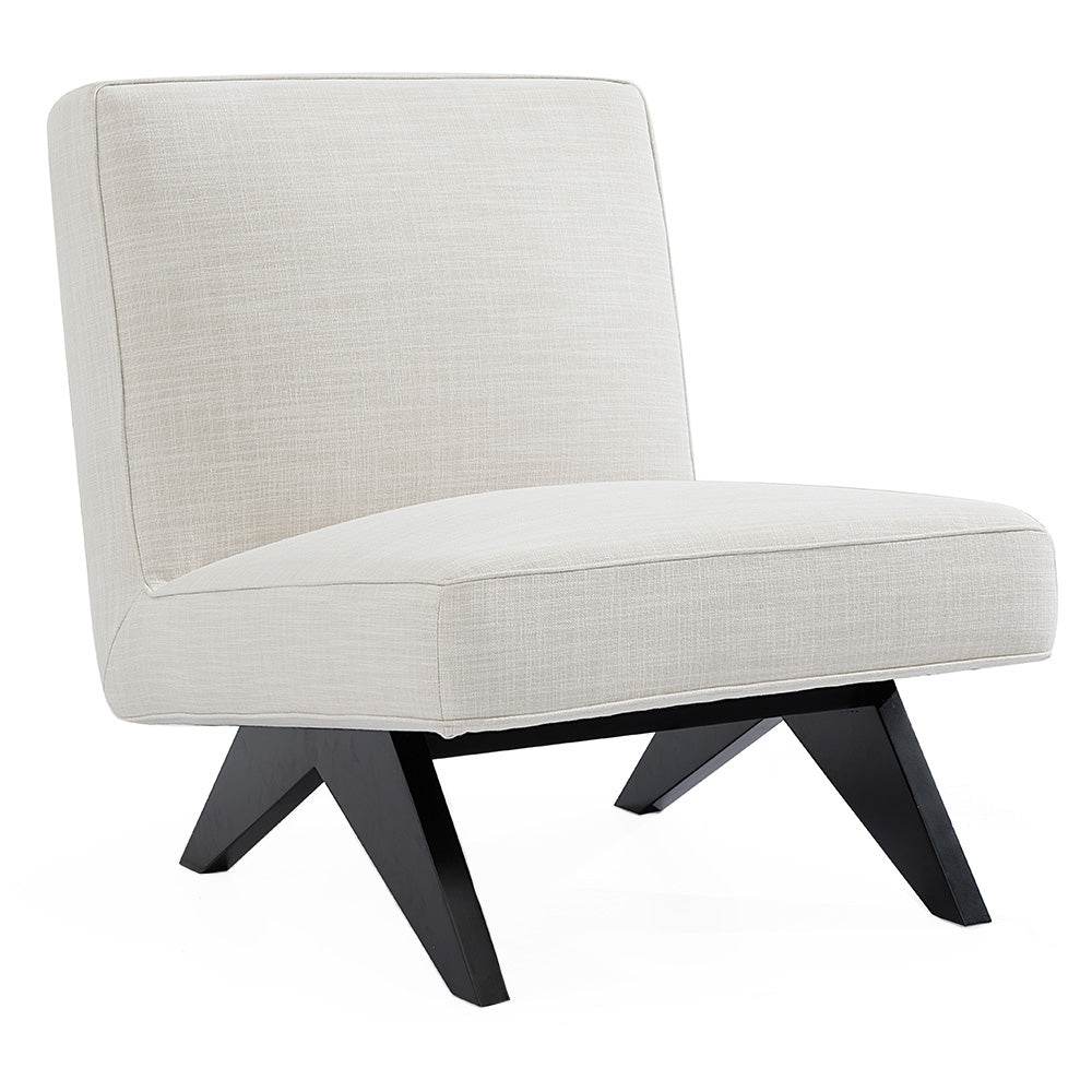 Marcus | Linen Slipper Chair Off White - Mirra Interiors