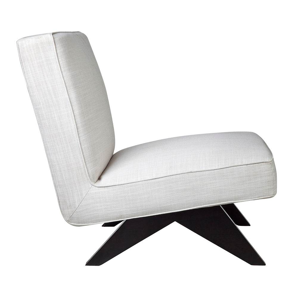 Marcus | Linen Slipper Chair Off White - Mirra Interiors