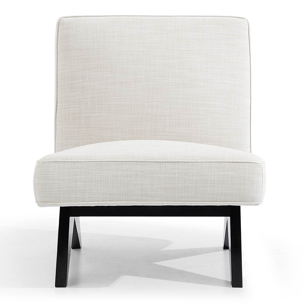 Marcus | Linen Slipper Chair Off White - Mirra Interiors