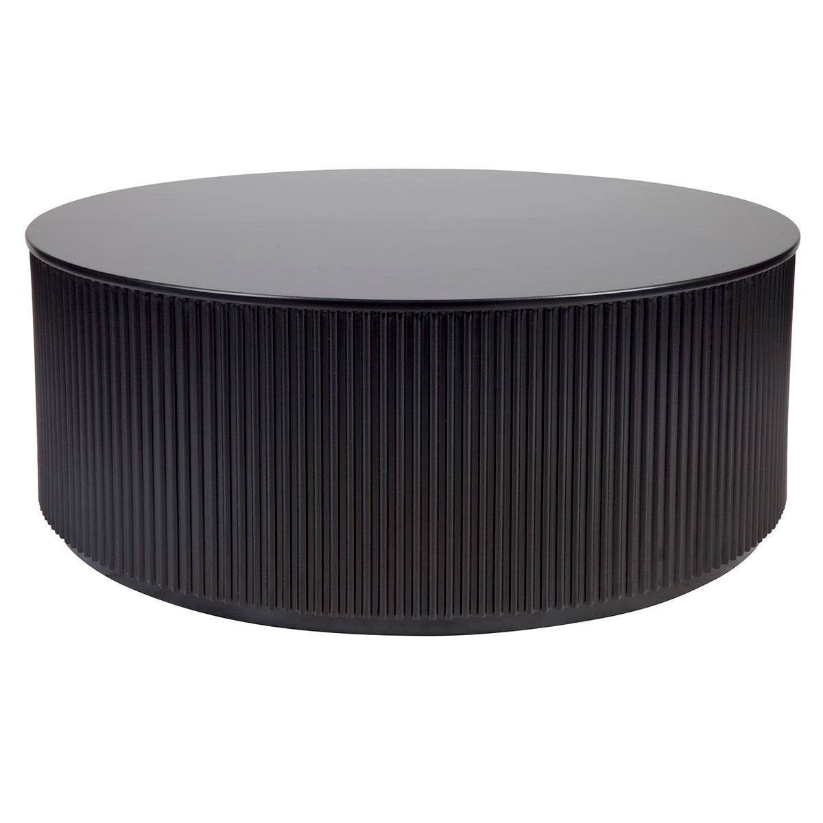 Nereus | Fluted Round Coffee Table Black - Mirra Interiors