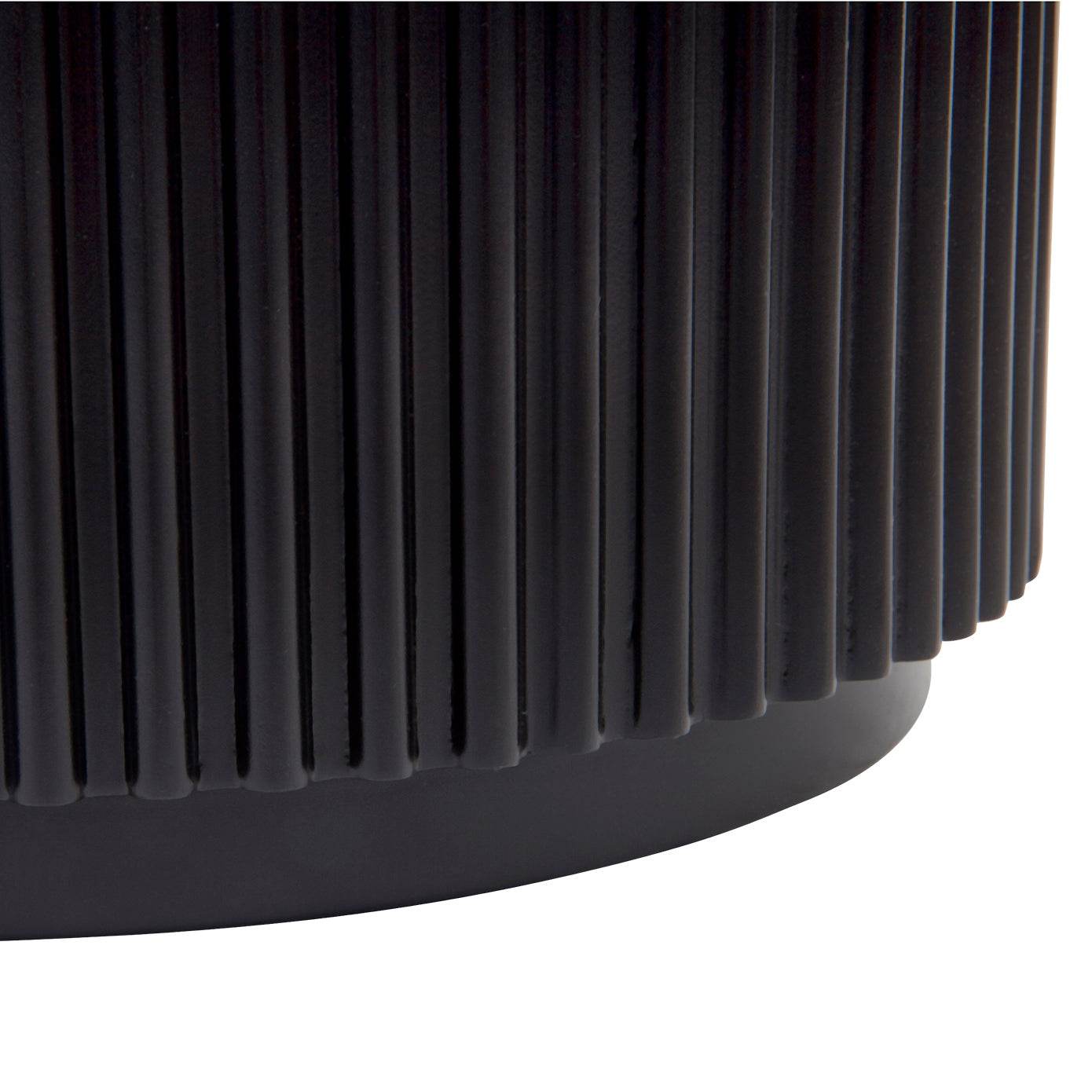 Nereus | Fluted Round Coffee Table Black - Mirra Interiors