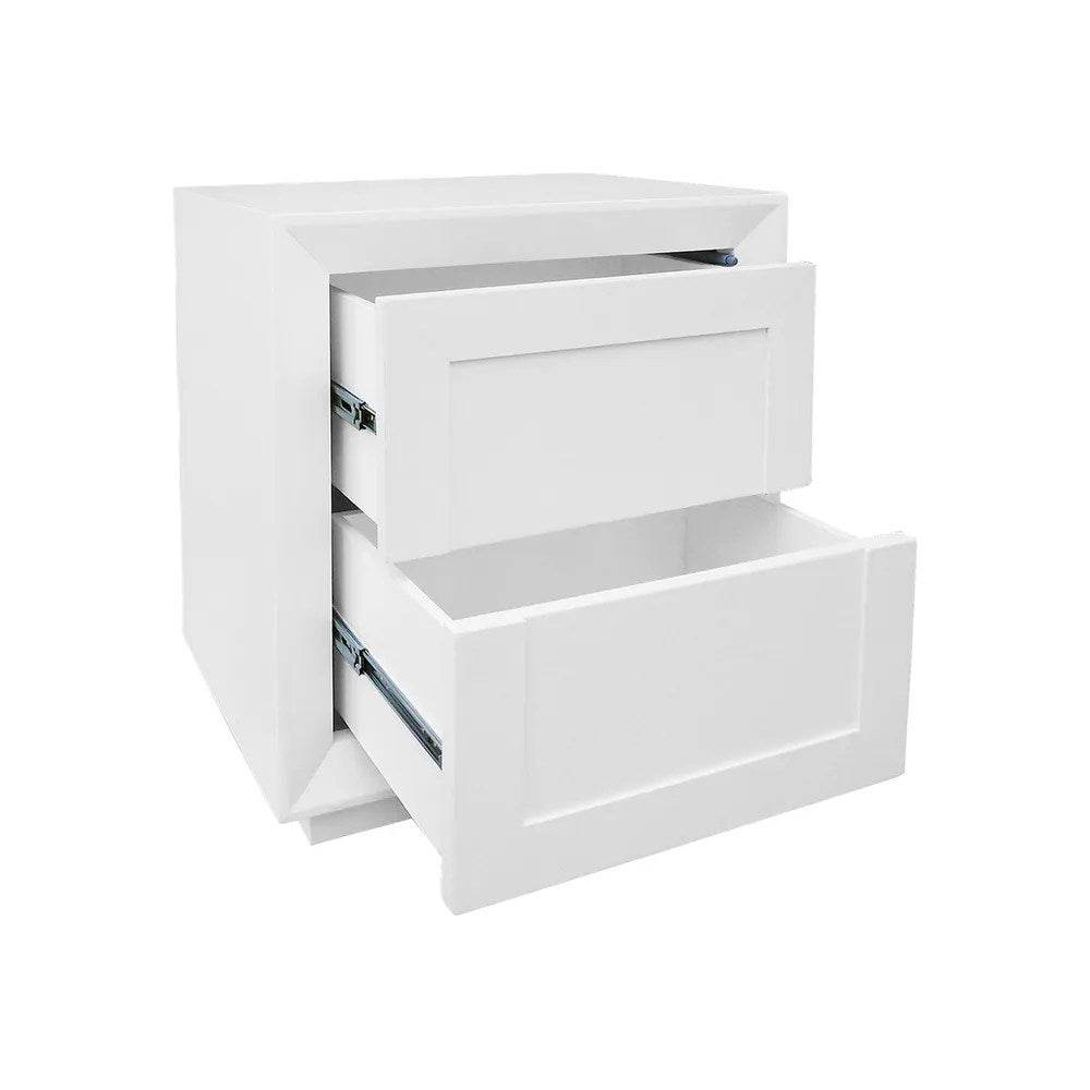 Baltimore | Oak 2 Drawer Bedside Table White - Mirra Interiors