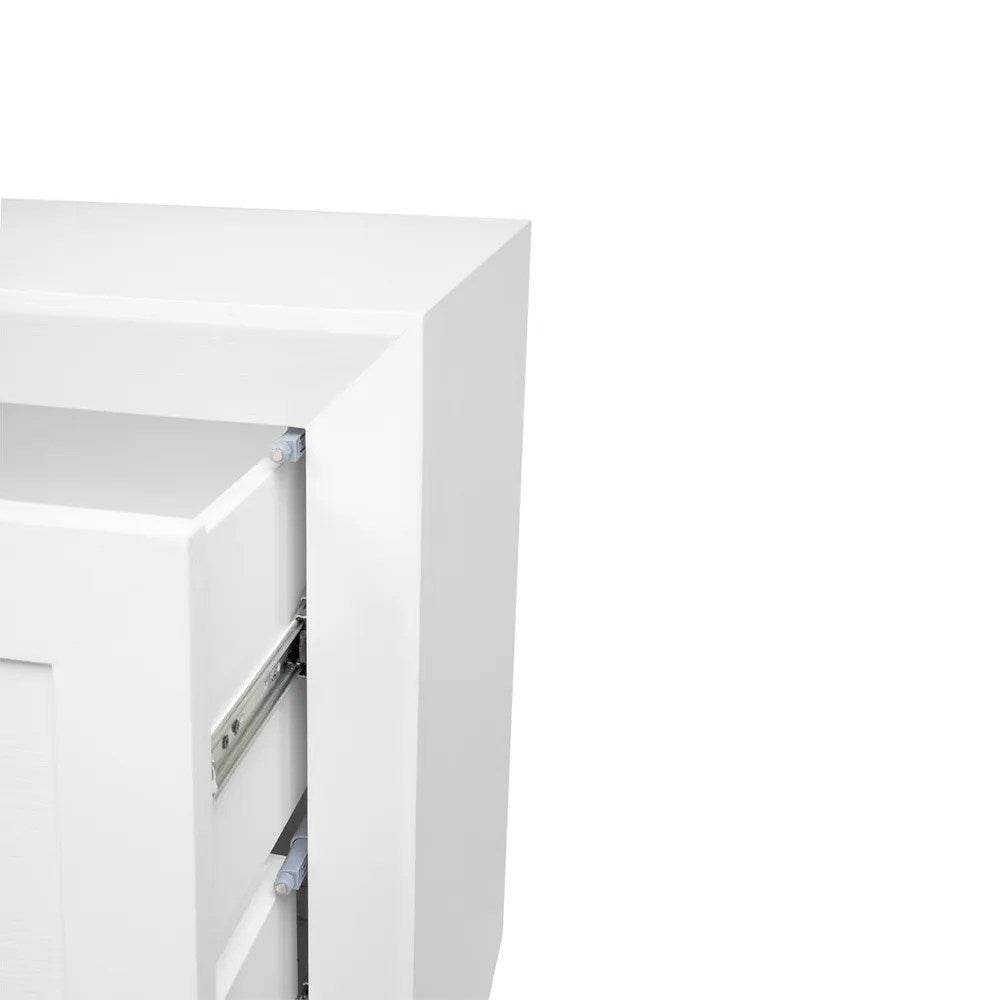 Baltimore | Oak 2 Drawer Bedside Table White - Mirra Interiors