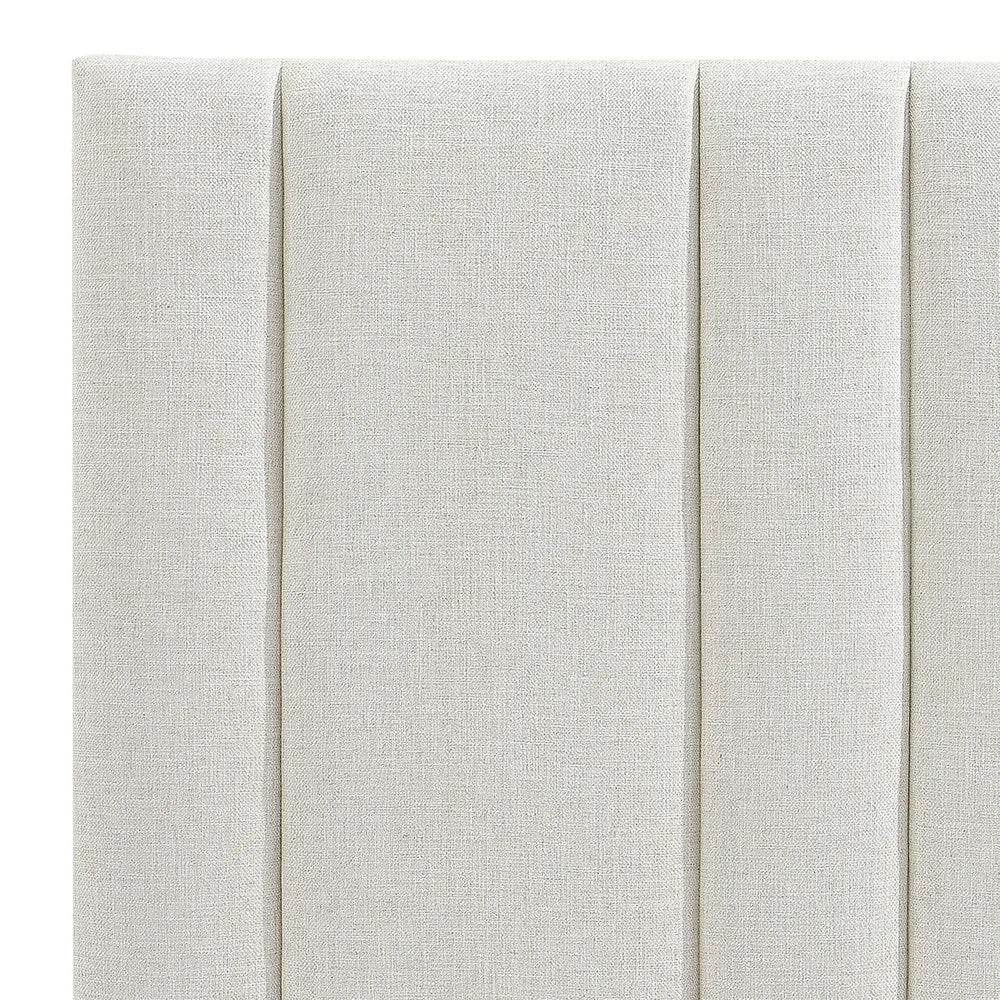 Braxton | Panelled Linen Bedhead Natural (Queen) - Mirra Interiors