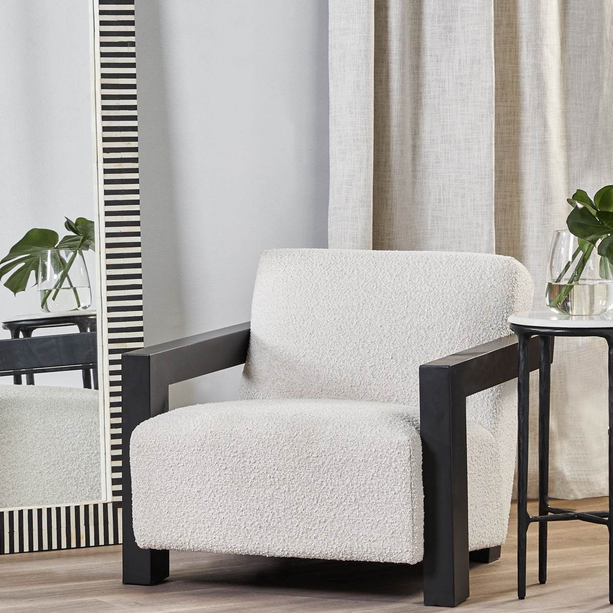 Lennox | Boucle Occasional Chair Ivory - Mirra Interiors