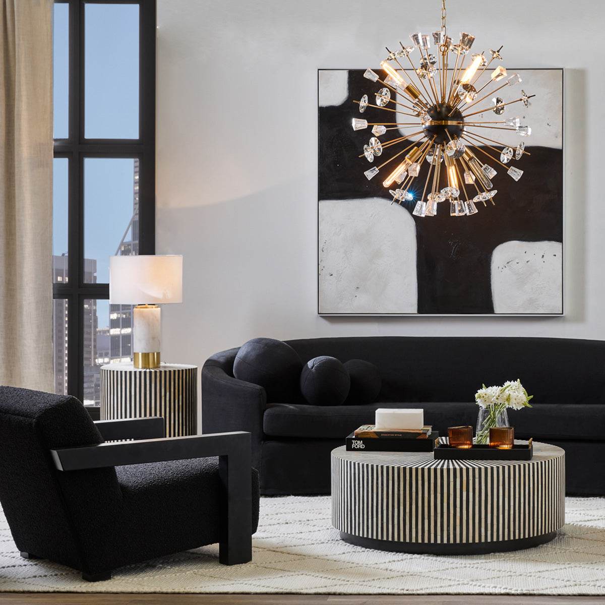 Marais | Bone Inlay Side Table Black - Mirra Interiors