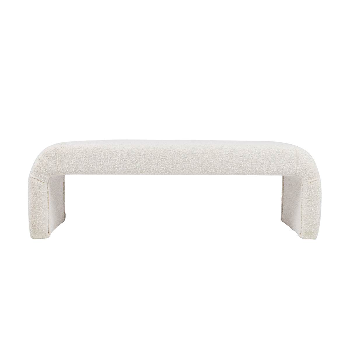 Everest | Boucle Bench Ottoman White - Mirra Interiors