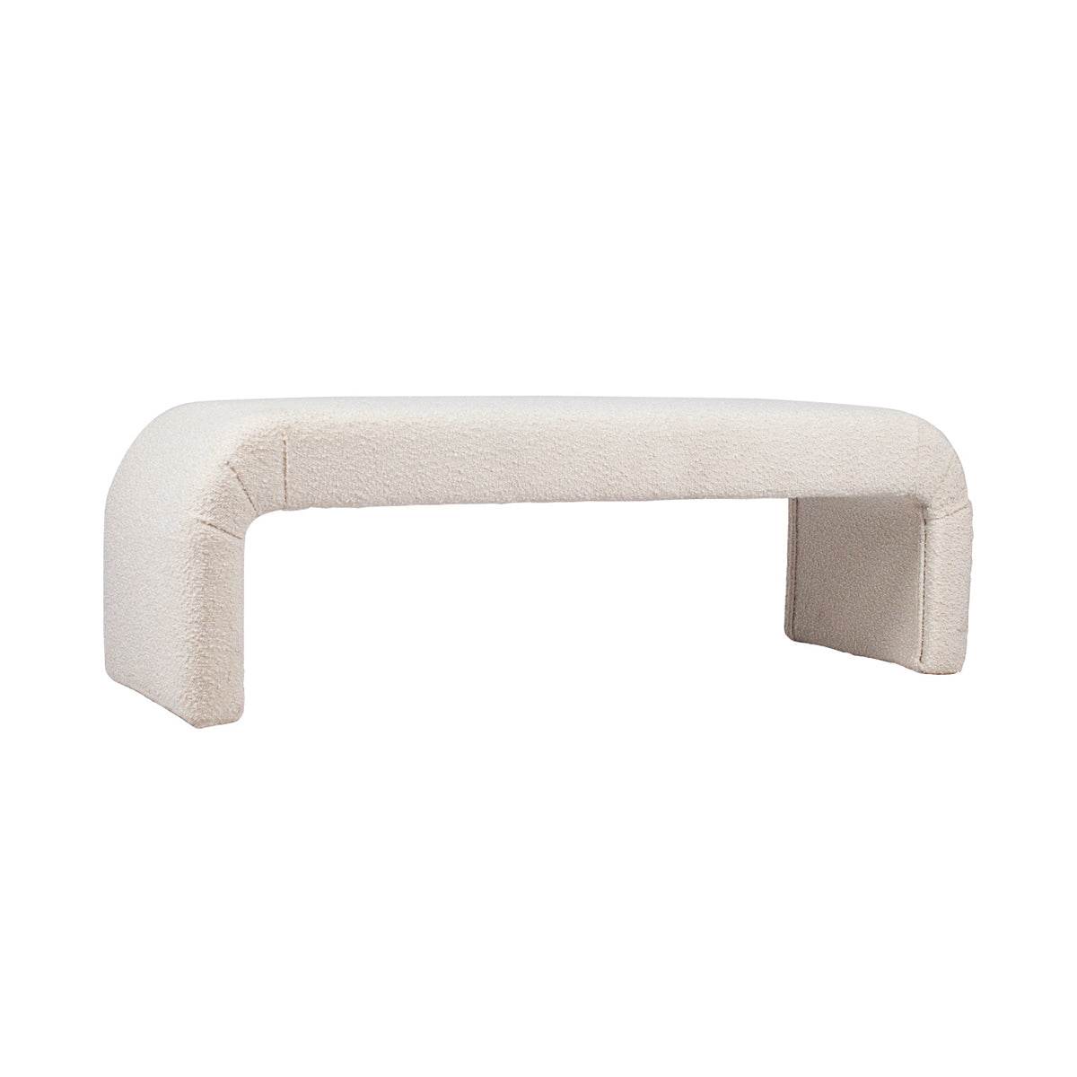 Everest | Boucle Bench Ottoman White - Mirra Interiors