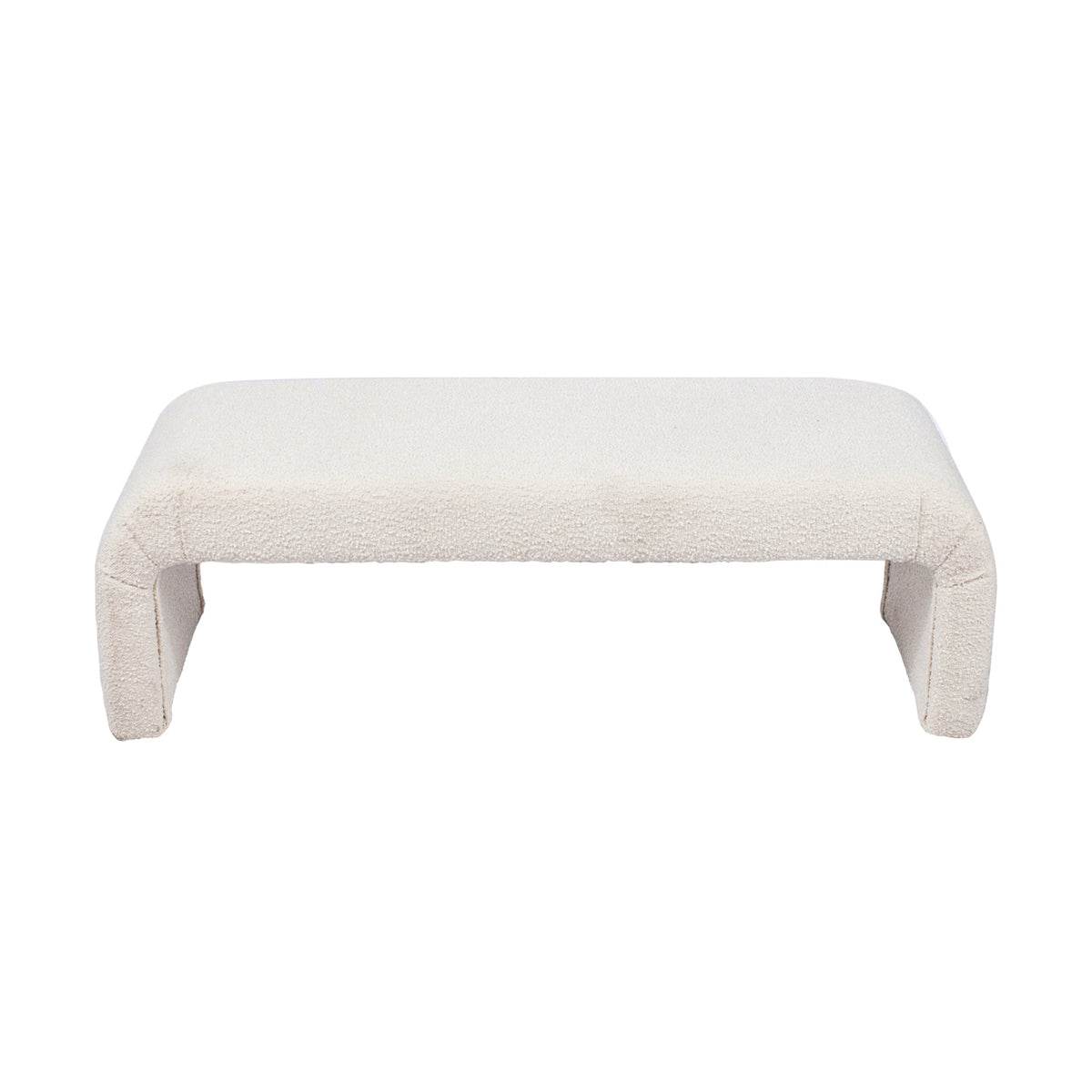 Everest | Boucle Bench Ottoman White - Mirra Interiors