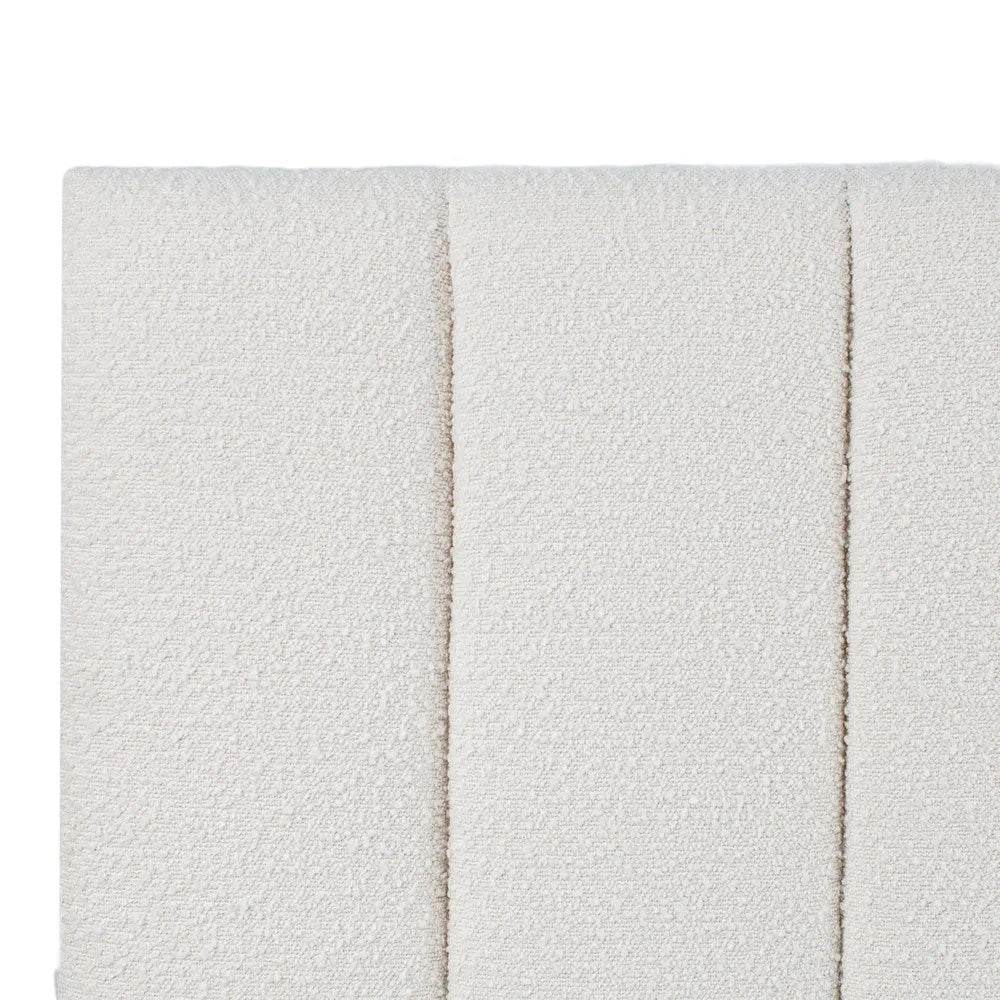Siloh | Boucle Panelled Bedhead White (King) - Mirra Interiors