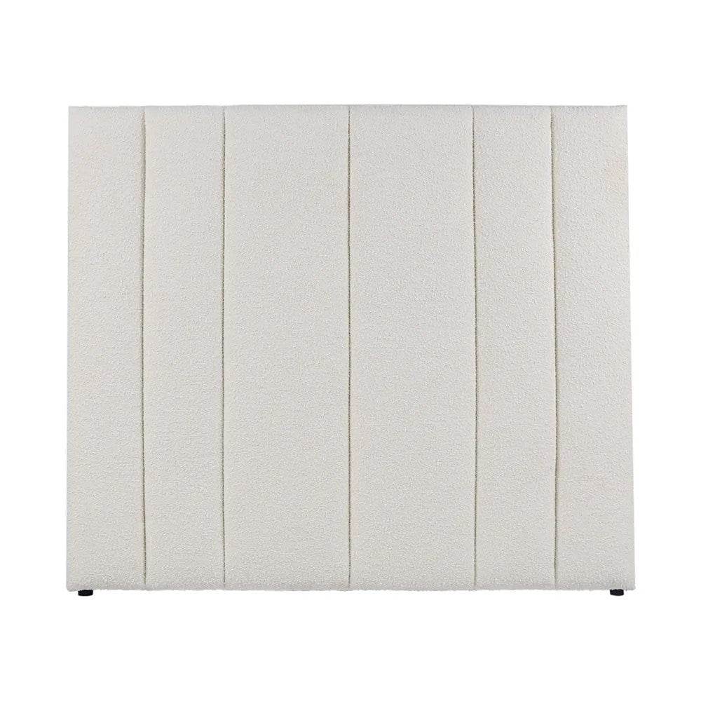 Siloh | Boucle Panelled Bedhead White (King) - Mirra Interiors