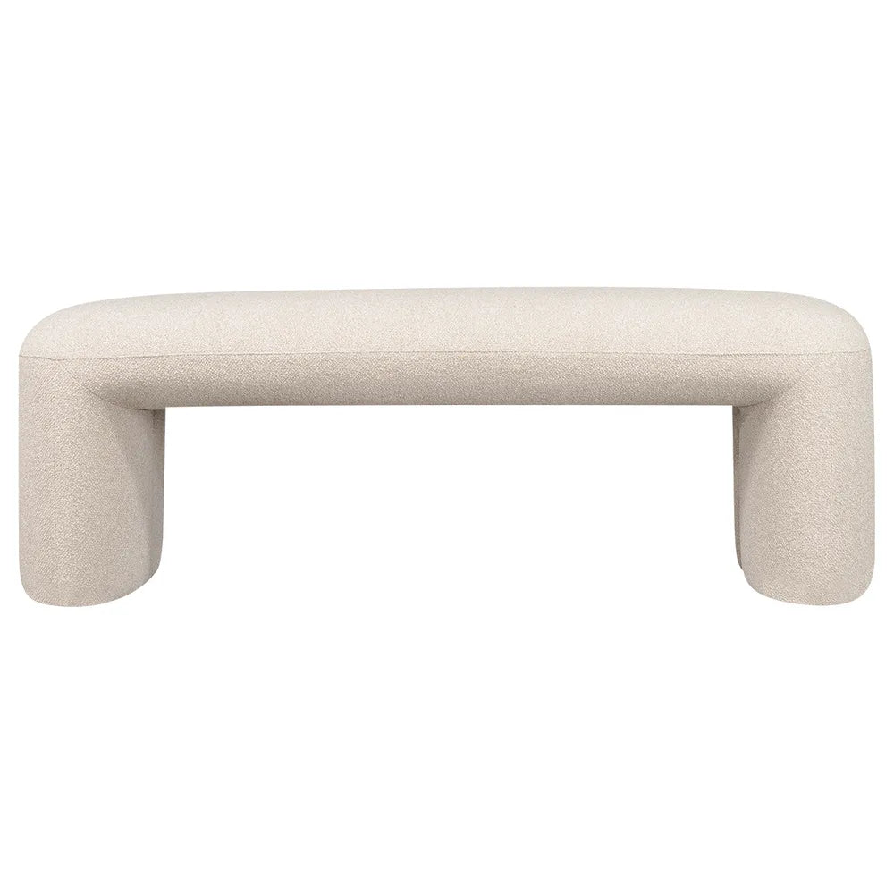 Levene | Boucle Bench Ottoman - Natural White