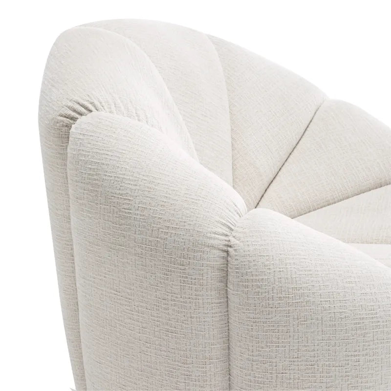 Lina | Chenille Swivel Occasional Chair - Cream
