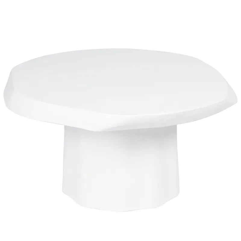 White ceramic mushroom-shaped Coffee Table on a white background