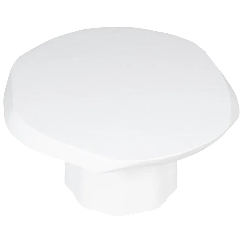 White concrete coffee table top view on a white background