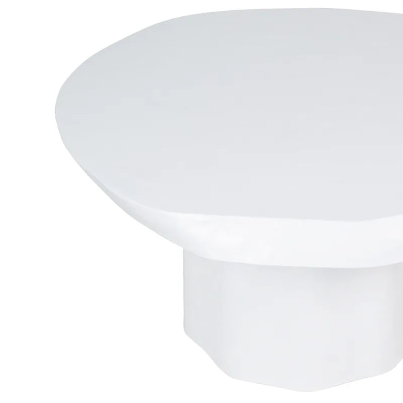 White round Coffee Table close up on a white background