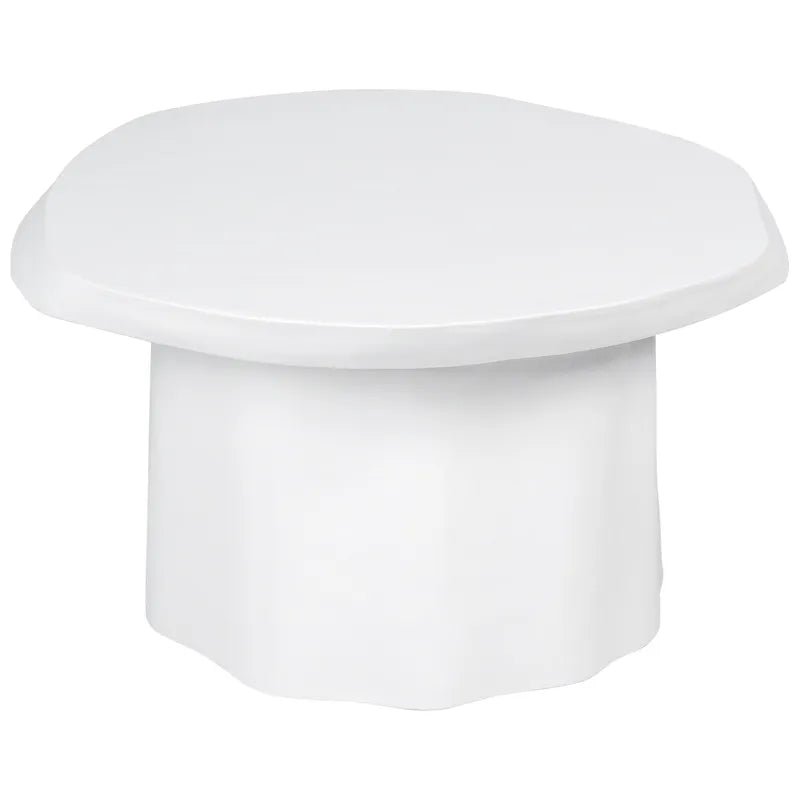White cylindrical coffee table on a white background