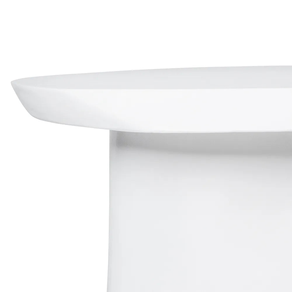 White organic coffee table on a white background