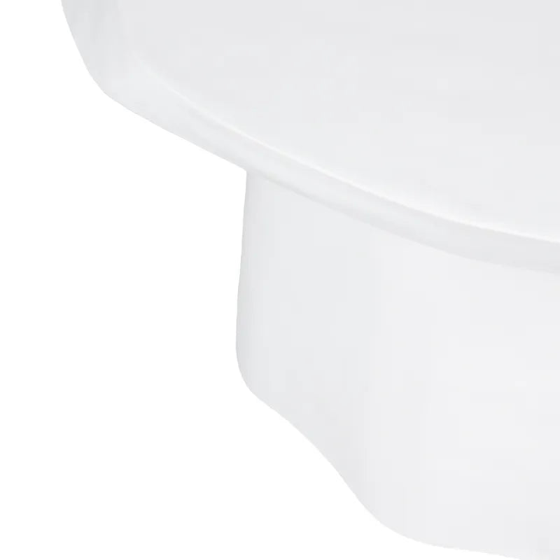 Close-up of a white organic coffee table  close up on a white background